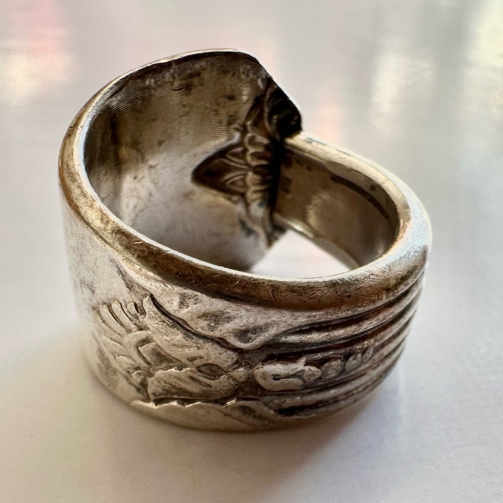 Silver Engraved Spoon Ring